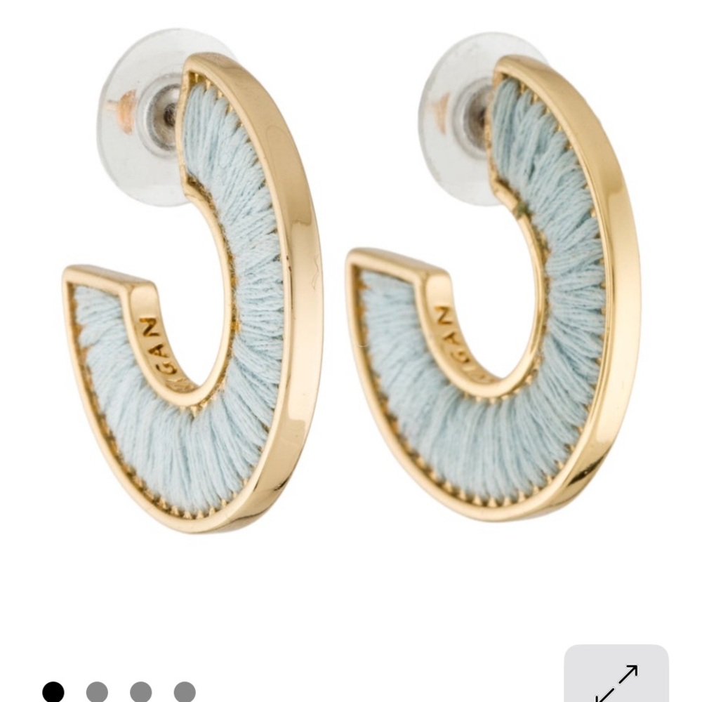 Mignonne Gavigan Gold and Light Blue Earrings. Worn Once!